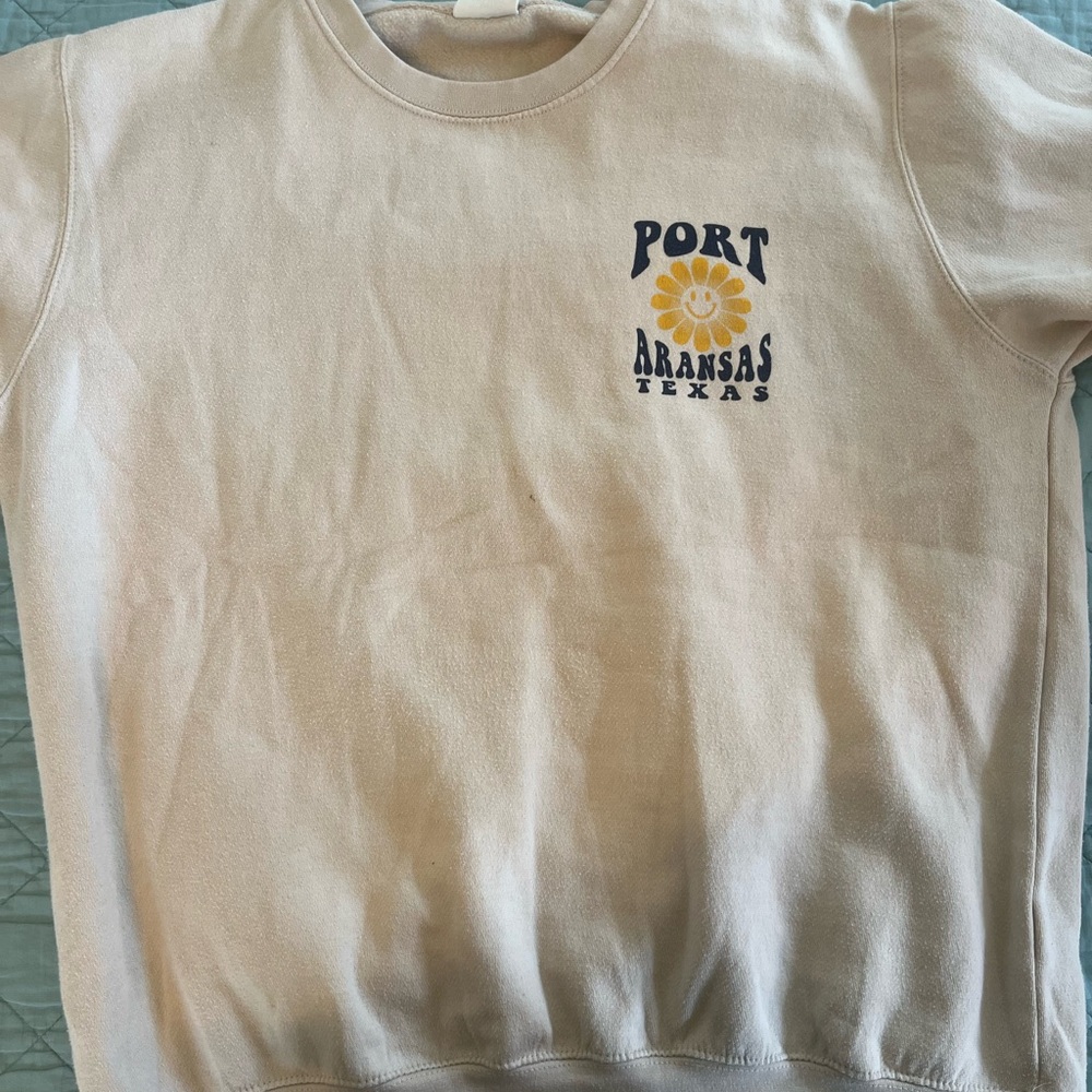 CO Women’s Sweatshirt - Cream with Navy and Yellow Design